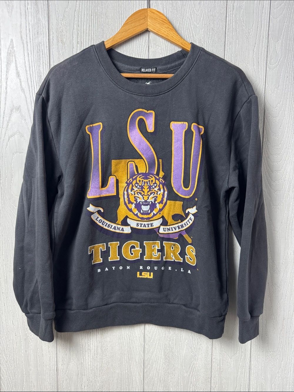Small LSU Tigers sweater Louisiana State University, Hollister Oversized Relaxed